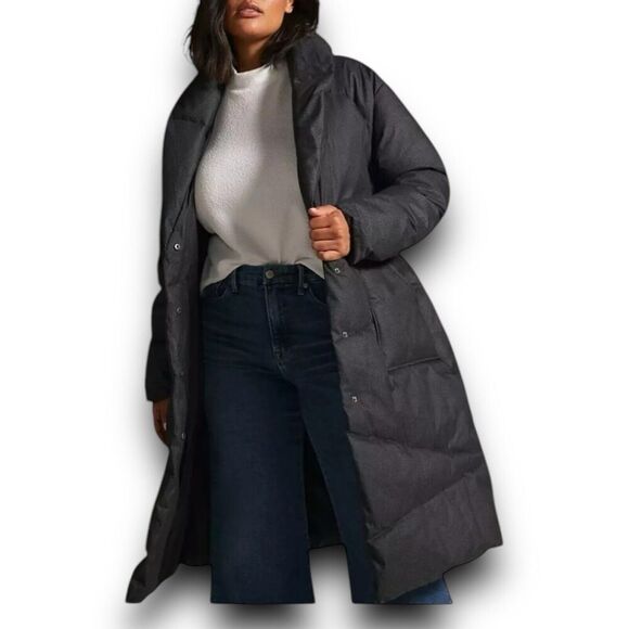 Bernardo Jackets & Blazers - Anthropologie Bernardo WMNS 1X‎ Grey Wrap Puffer Jacket Belted Coat Long Shawl